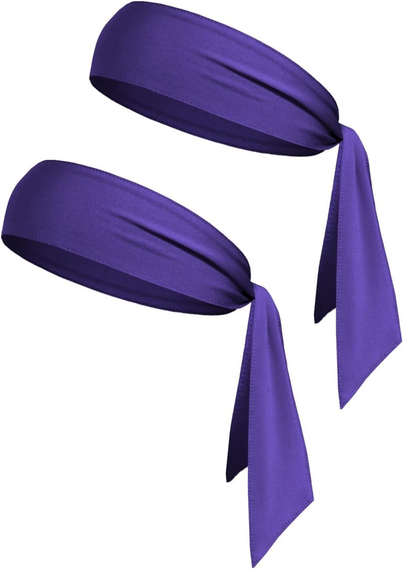 Supeniu Tie Sweatband Headband, Sports Head Ties for Men, Women, Kids, Ninja, Karate, Tennis, Pirate Band Bandana, Athletic Hairband for Basketball, Softball, Running, Workout, Yoga, Volleyball - Image 1